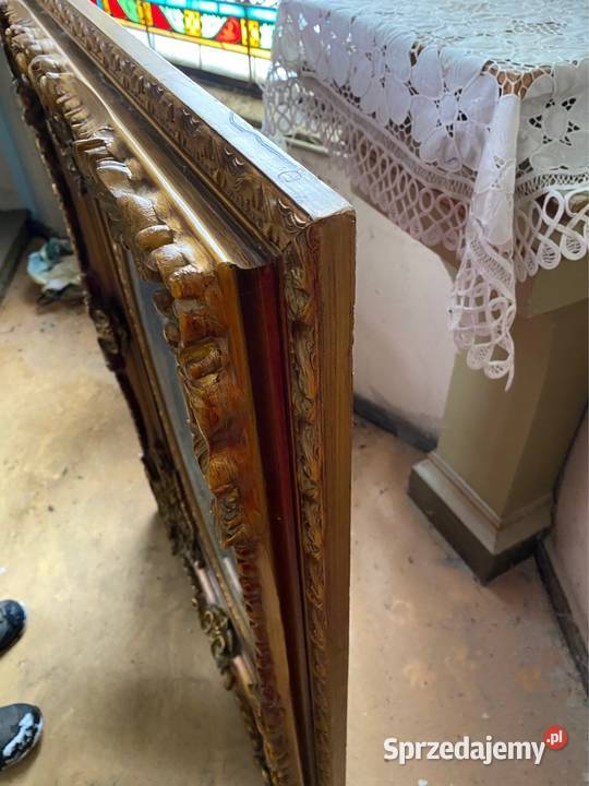 Stare lustro w przepięknej rzeźbionej ramie dolnośląskie Kłodzko