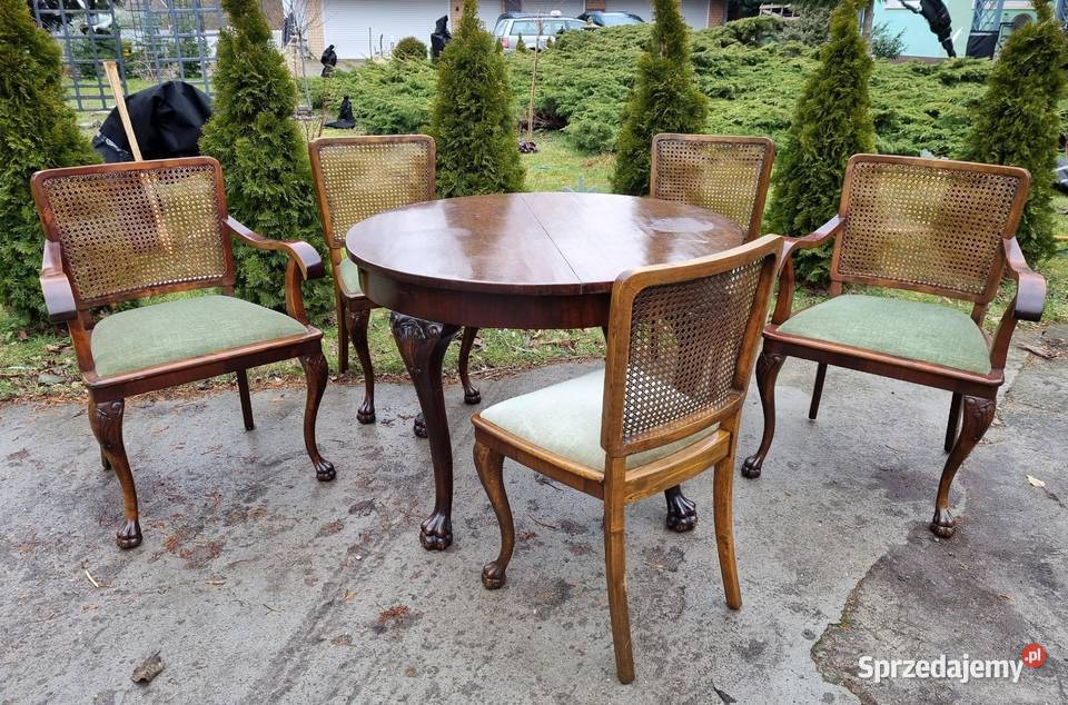 Komplet stół 2 fotele 3 krzesła w stylu Szczecin
