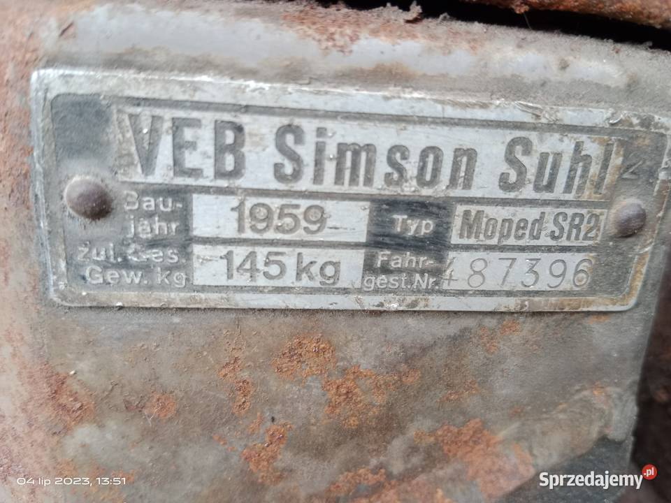 Simson sr2 motorower Romet Komar WSK s1 wfm pomorskie