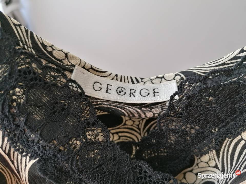 ELEGANCKI SATYNOWY ZŁOTY TOP GEORGE RUK 18EUR 46 czarny łódzkie Łódź