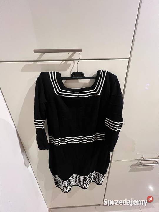 Subtelna Czarna sukienka w paski Bodyflirt L pomorskie Gdańsk sprzedam