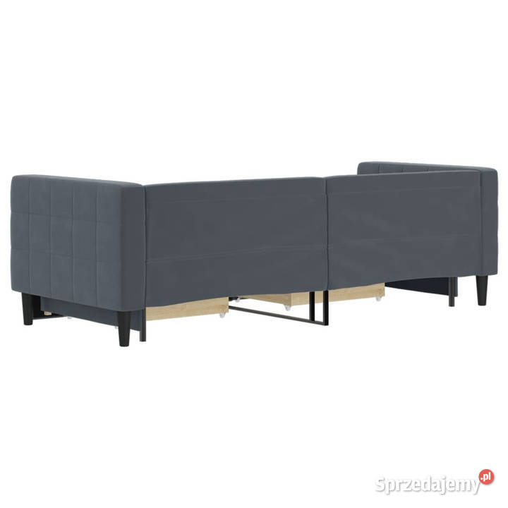 Sofa rozsuwana z szufladami ciemnoszara aksamit Warszawa