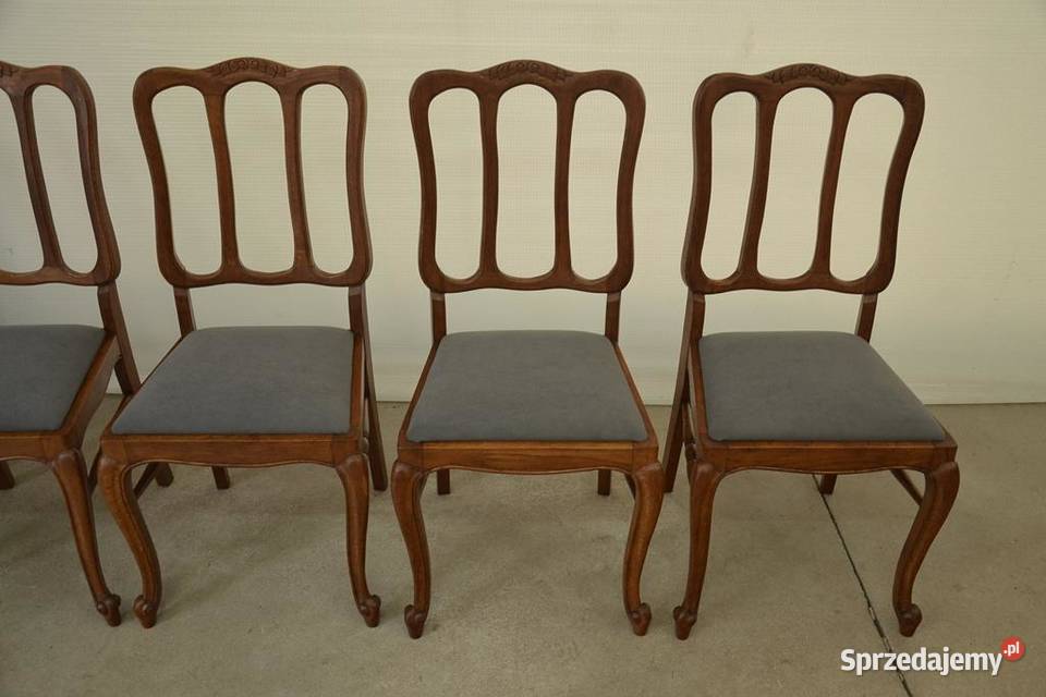 krzesła ludwikowskie komplet 6 krzeseł łódzkie sprzedam