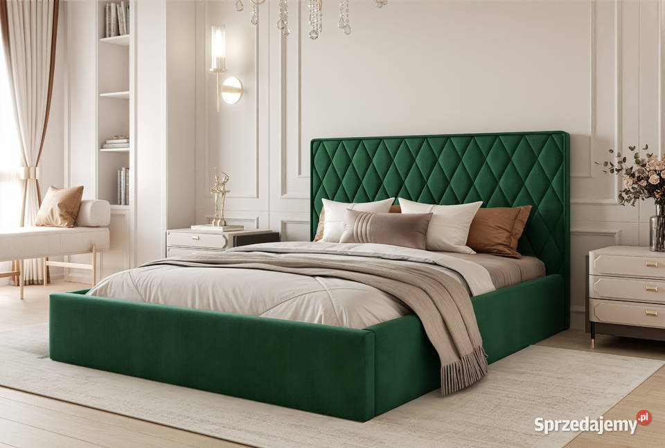 Łóżko tapicerowane z pojemnikiem Caro różne Tarchały Małe