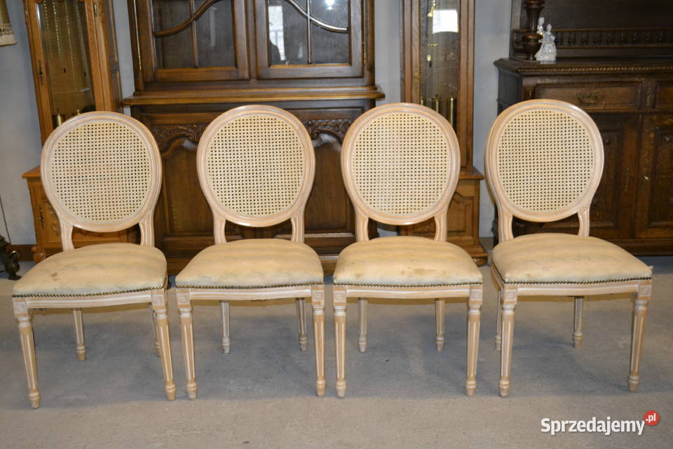 krzesła medaliony rafia 4 Będzin
