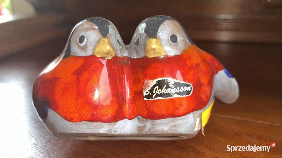 Ceramiczna figurka dwa gile sygnowana Johansson Gdańsk sprzedam