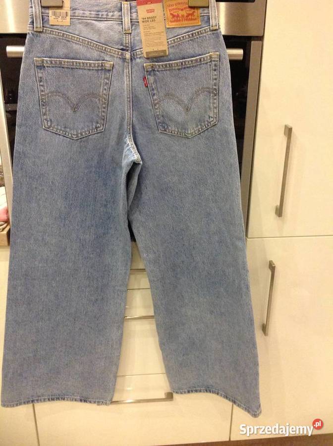Spodnie Jeans Damskie LEVIS 26 Szerokie Nogawki Nowa Sól