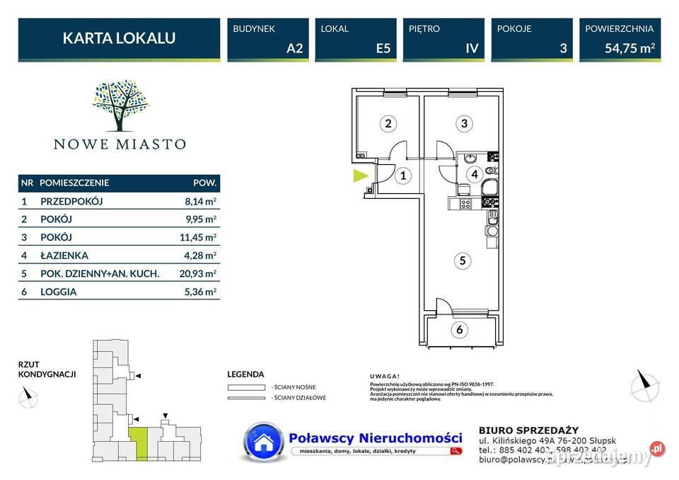 Nowe 3 pokojowe z dużym balkonem miejscem Słupsk sprzedam