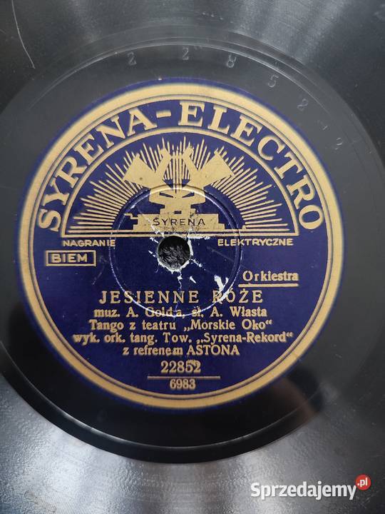 Płyta szelakowa wytwórni Syrena Electro Jesienne