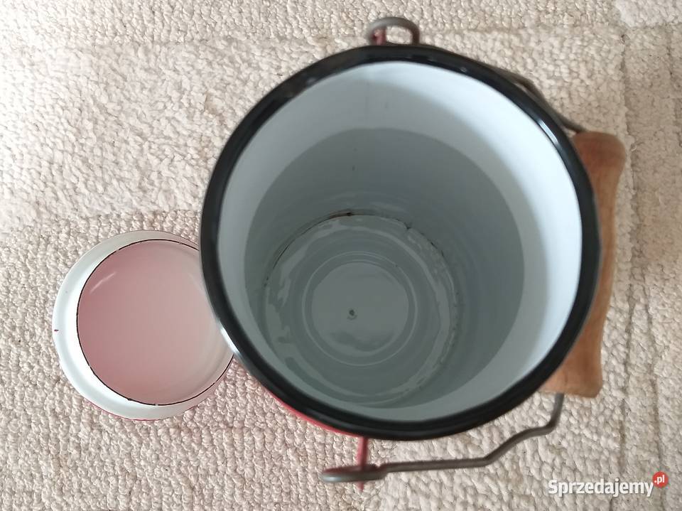 Emaliowana kankabańka na mleko z pokrywką Warszawa