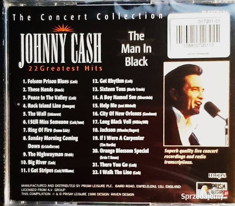 Album CD JOHNNY CASH The Man In Black 22 Hits country Muzyka Katowice sprzedam