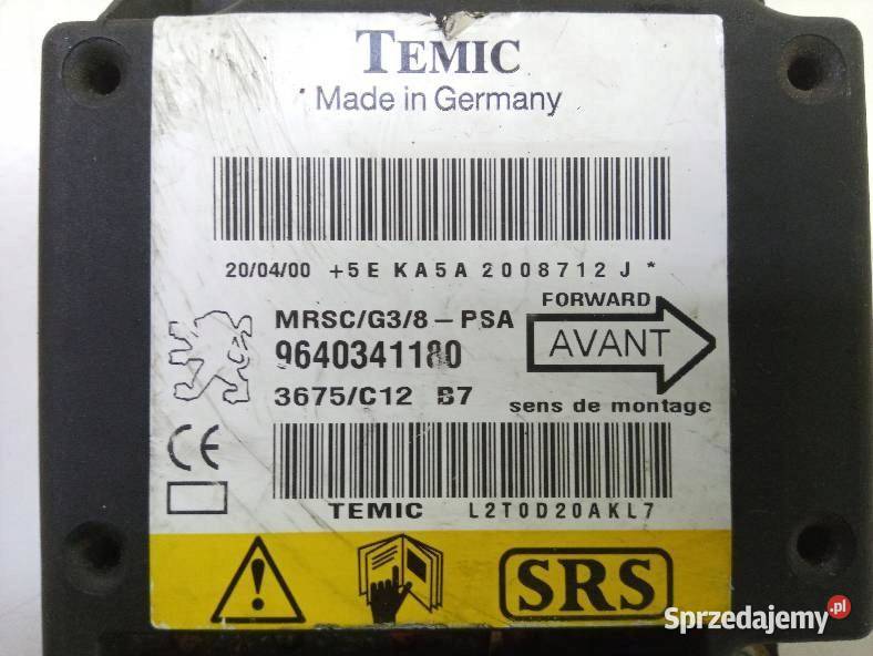 SENSOR AIRBAG 9640341180 Peugeot 607 I 19992010 świętokrzyskie
