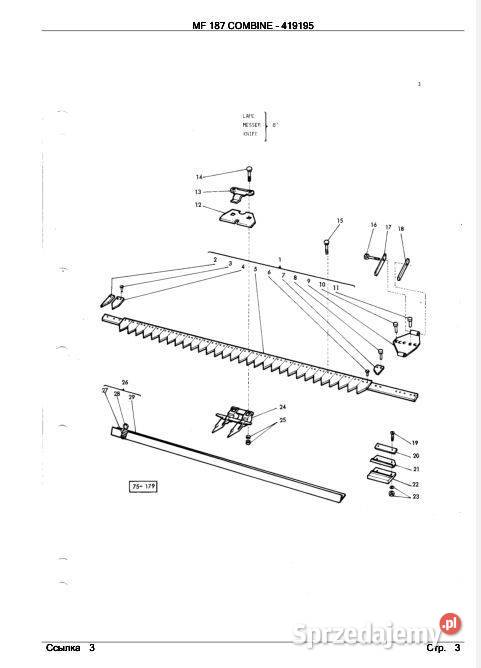 MF 187 kombajn katalog części zamiennych Kielce