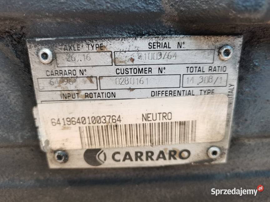 Belka osi Deutzfahr 266 Agrovector Carraro 2616 Pozostałe wielkopolskie Wilkowo