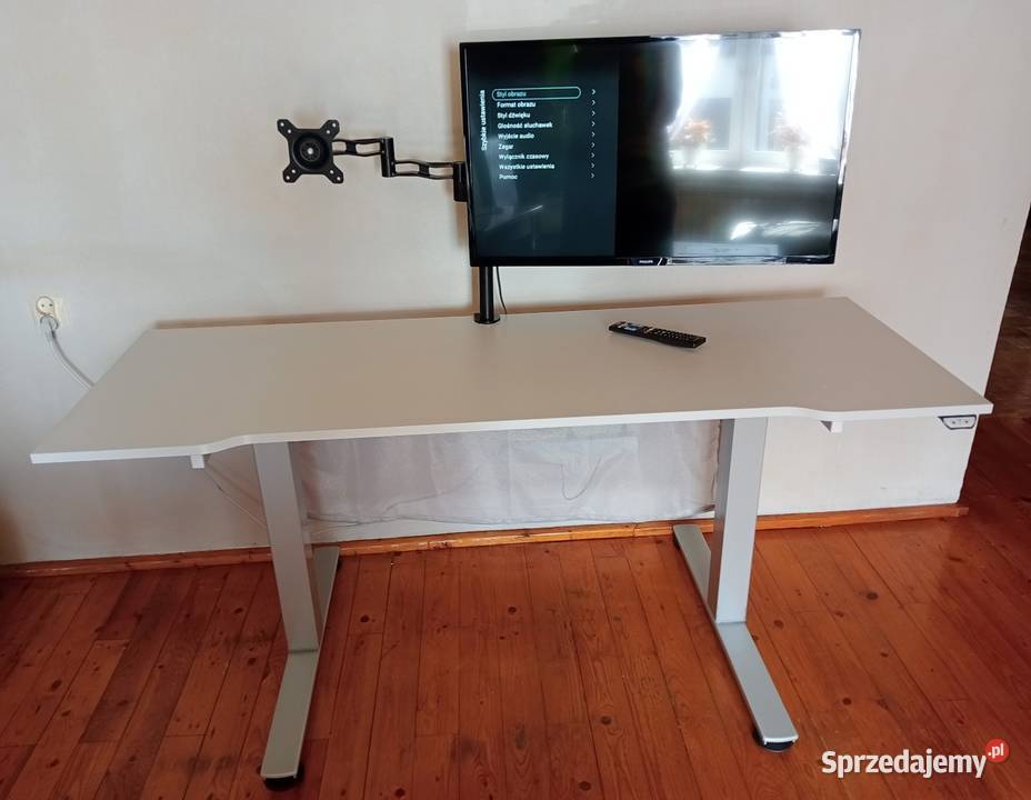 Biurko elektryczne uchwyt na 2 monitory w 100 160cm Biurka śląskie sprzedam