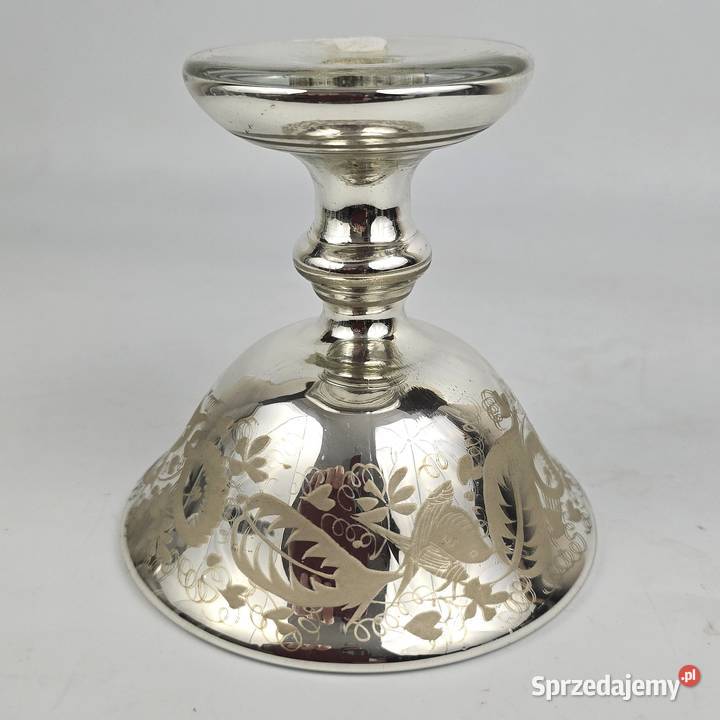 Puchar czarka szkło rtęciowe bauren silber Śląsk Antyki, Sztuka, Kolekcje Bronisze