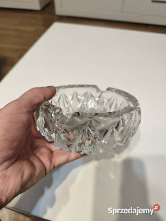 Kryształowa popielniczka PRL mazowieckie Tłuszcz