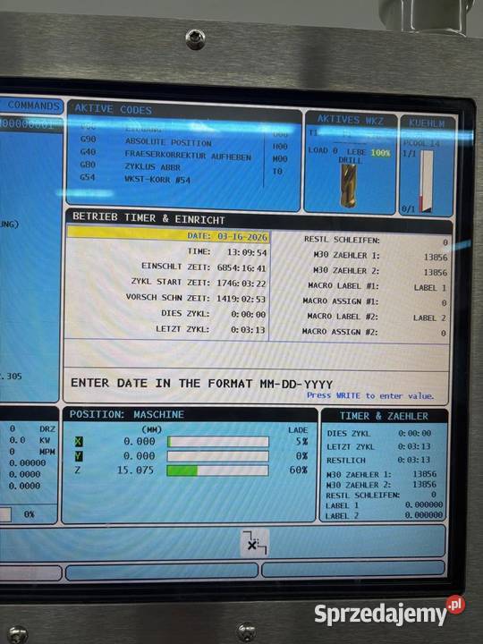 Centrum obróbcze pionowe CNC HAAS VM3 sprzedam