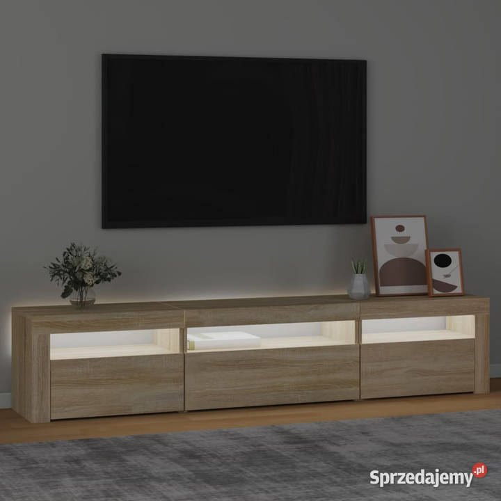 Szafka pod TV z oświetleniem LED dąb sonoma Warszawa sprzedam