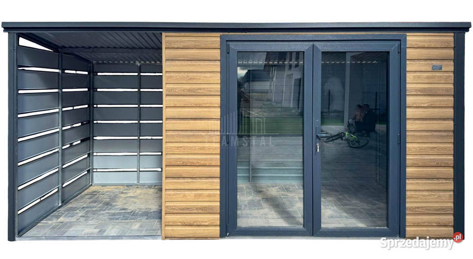 Schowek domek ogrodowy 35x2m wiata 2m drzwi PCV Domki narzędziowe