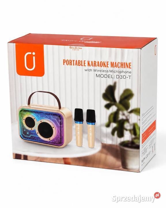 Głośnik karaoke Bluetooth D30T z 2 mikrofonami Głuchów Górny