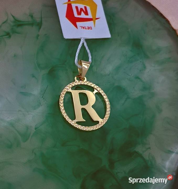 20 Wisiorek Złoty pr585 Literka R Z1194 złote Pozostałe Poznań