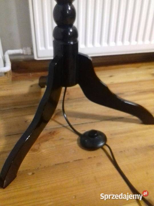 Stolik z lampą lata 60te szkłodrewno odnowiony dolnośląskie Oleśnica