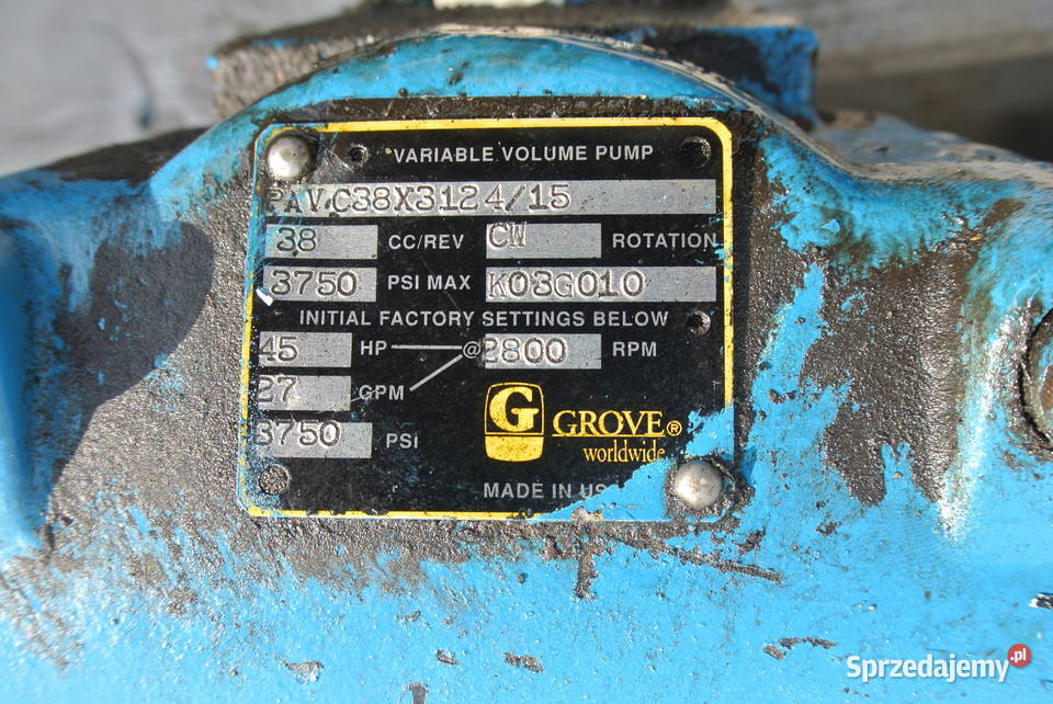 Hydromotor Pompa Hydrauliczna GROVE PAVC38X3124 małopolskie Tarnów sprzedam