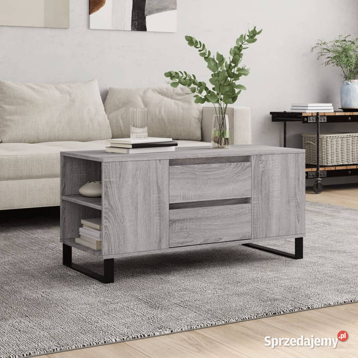 Stolik kawowy szary dąb sonoma 102x445x50 mazowieckie Warszawa