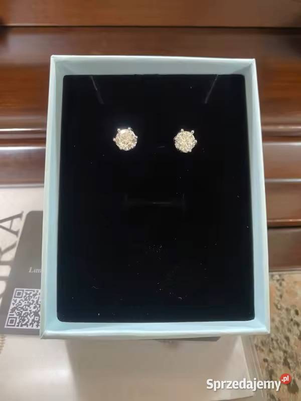 Kolczyki srebro próba 925 Moissanit diamen dolnośląskie sprzedam