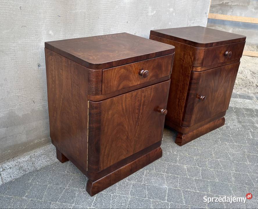 Stoliki Nocne Orzechowe Art Deco Komplet 2sztk mazowieckie Warszawa sprzedam