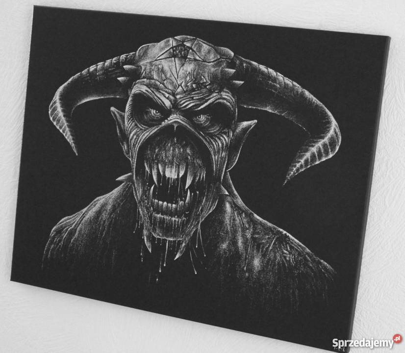 Iron Maiden Ręcznie grawerowany w blasze Eddie Sandomierz