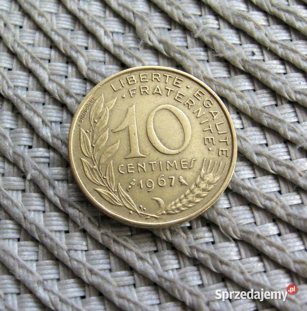 Francja 10 Centymów 1967r Numizmatyka Numizmatyka Kalisz
