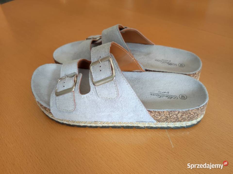 klapki birkenstock szare skóra zamsz klamry na świętokrzyskie Kielce sprzedam