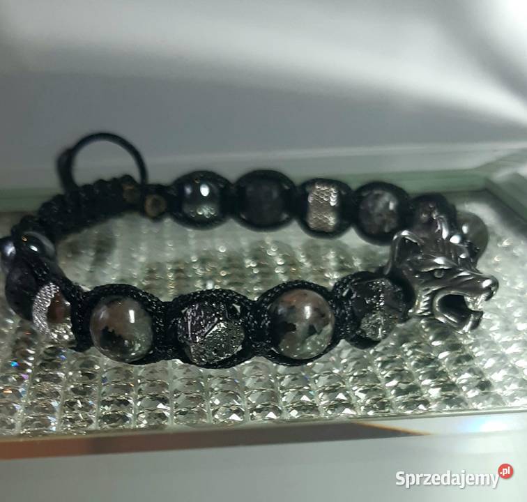 Bransoletka regulowana wilk stal kamień Częstochowa