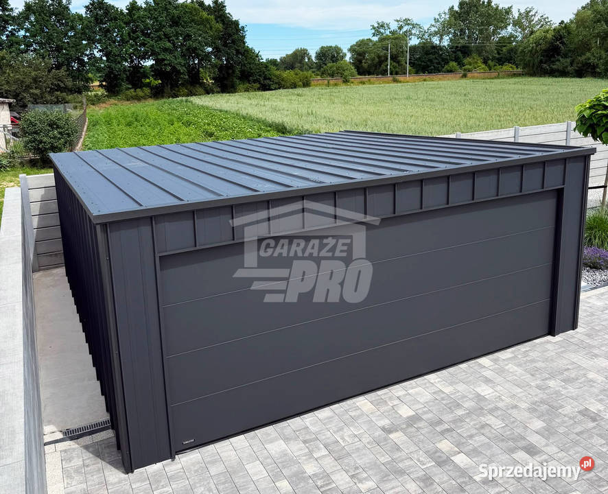 Garaz blaszany 6x6 m brama segmentowa drzwi Sprzedaż Brzesko