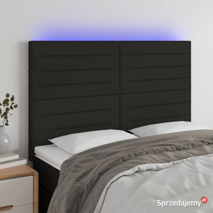 Zagłówek do łóżka z LED czarny 144x5x118128 Warszawa