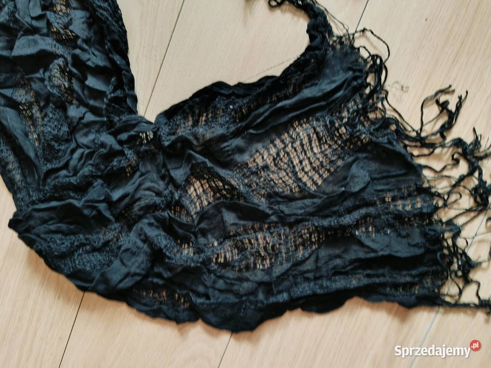 Szalik czarny ażurowy Gdańsk