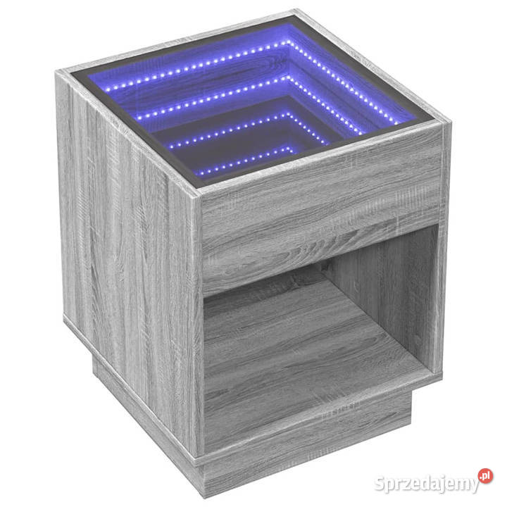 Stolik kawowy z LED Infinity szary dąb sonoma Warszawa