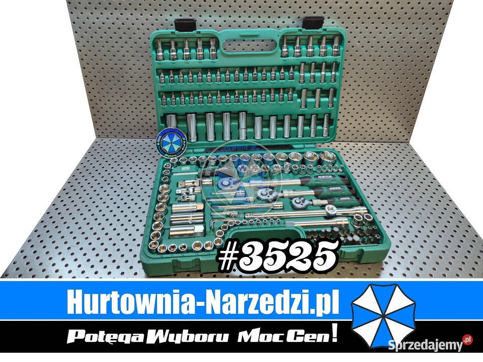 Zestaw kluczy nasadowych 14 38 12 155el CrV Nowe