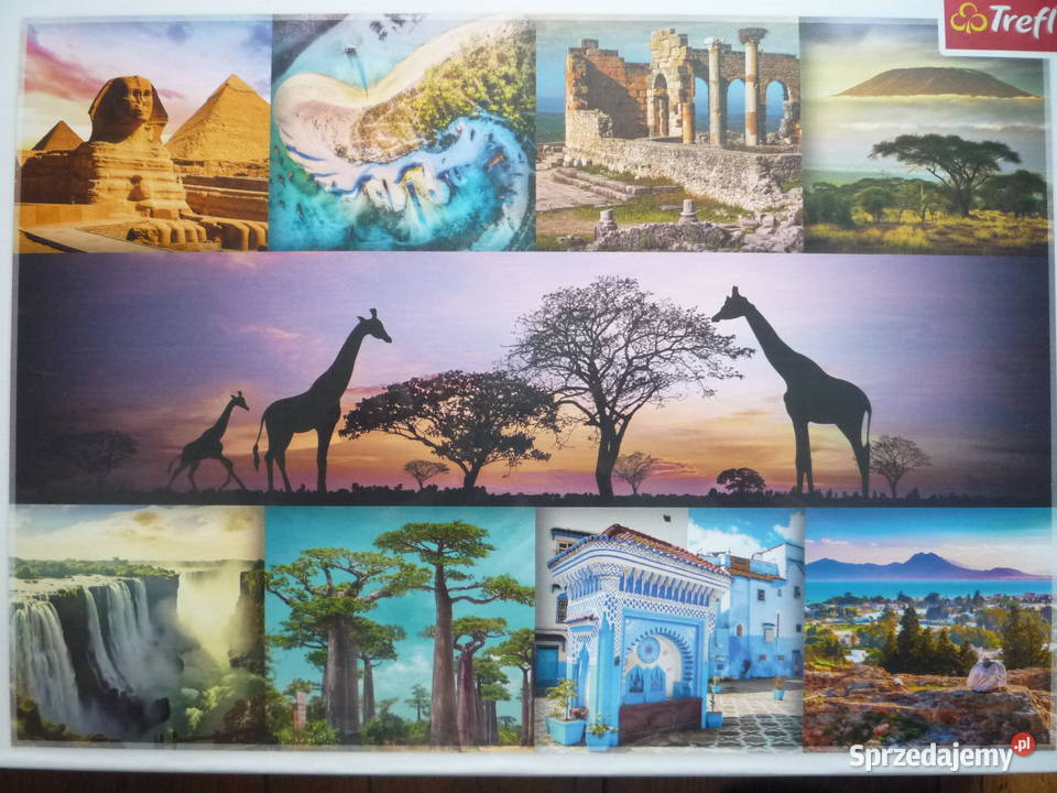 Nowe Puzzle 1000 elementów Trefl Kolaż Afryka Szczecin