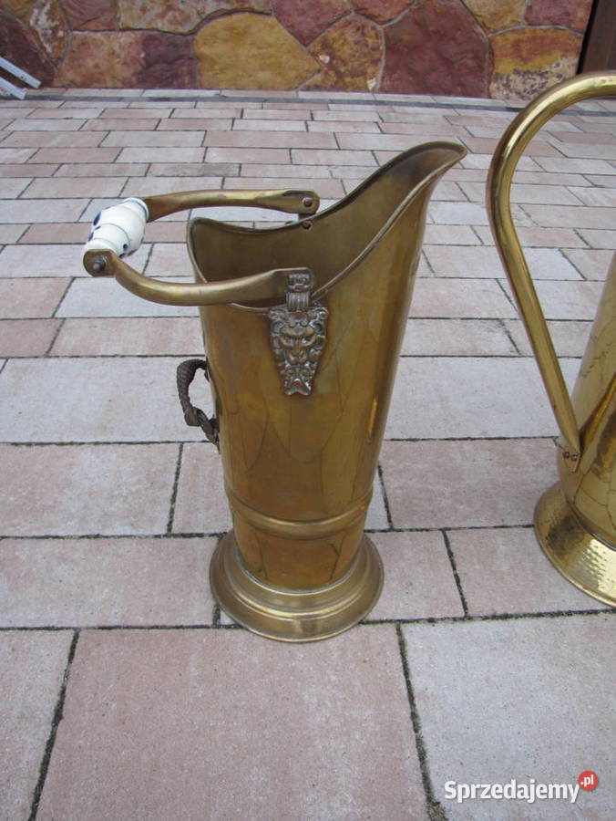 Ozdobne dzbany wazony miedż mosiądz antyki Rzepin Drugi