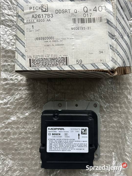Sterownik Airbag 50558479 Giulia Stelvio Bosch Części samochodowe Ostrowiec Świętokrzyski