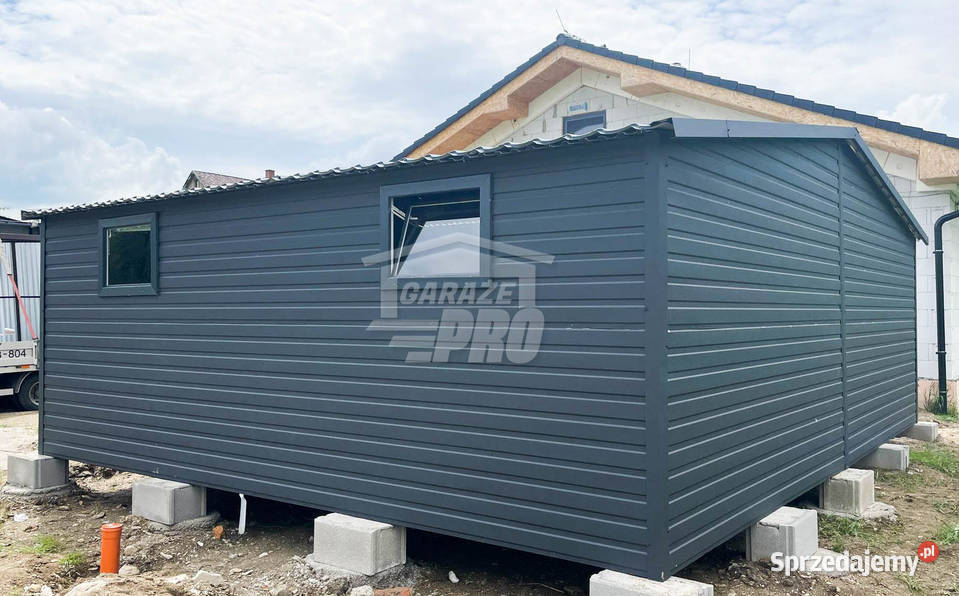 Garaż blaszany 5x6 wiata antracyt brama drzwi