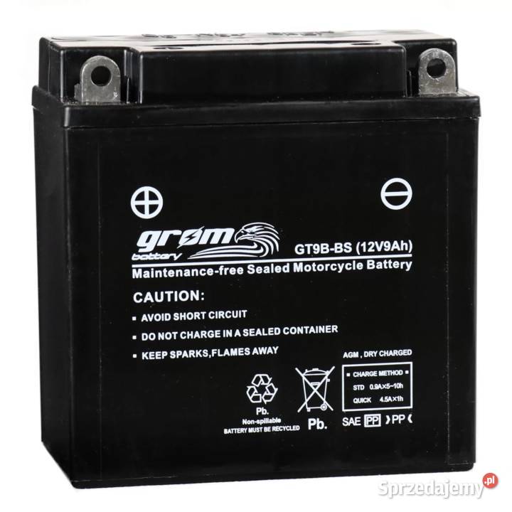 Akumulator Motocyklowy GROM GT9B-B YT9B 12V 9Ah 120A L+ Konin ...