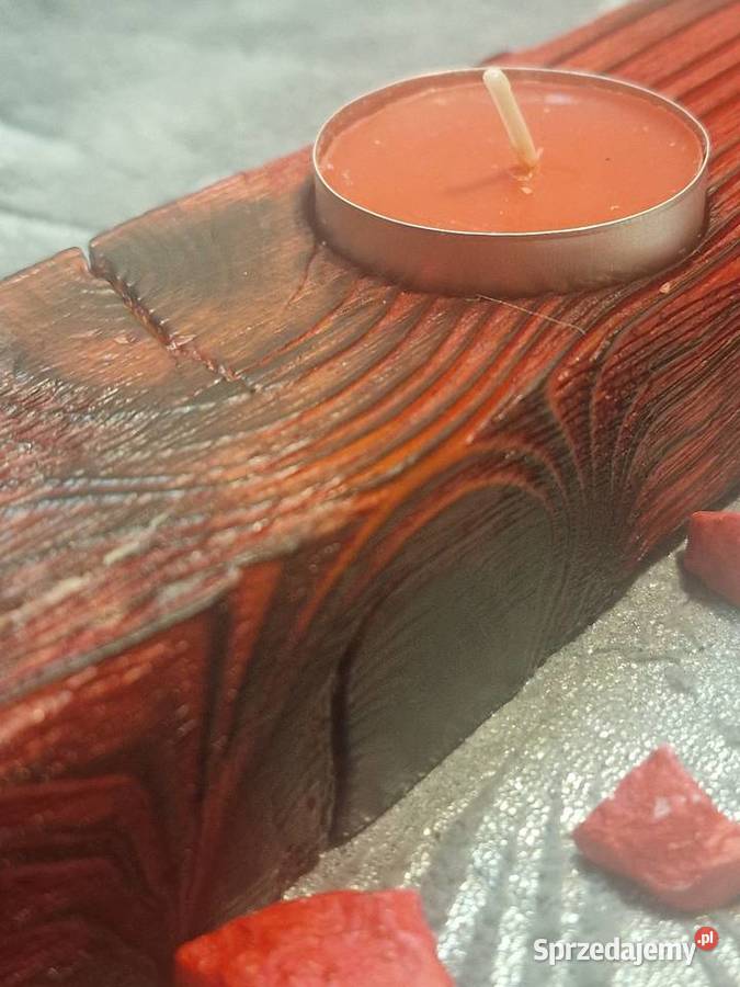 Świecznik Shou Sugi Ban drewno świerkowe Sępopol sprzedam