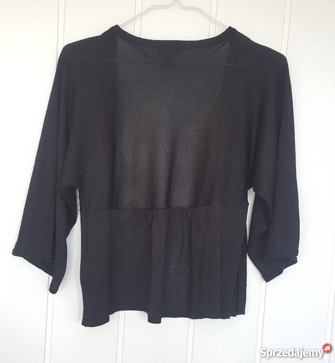 Sweter kardigan HM 38 M czarny srebrna nitka Szczecin