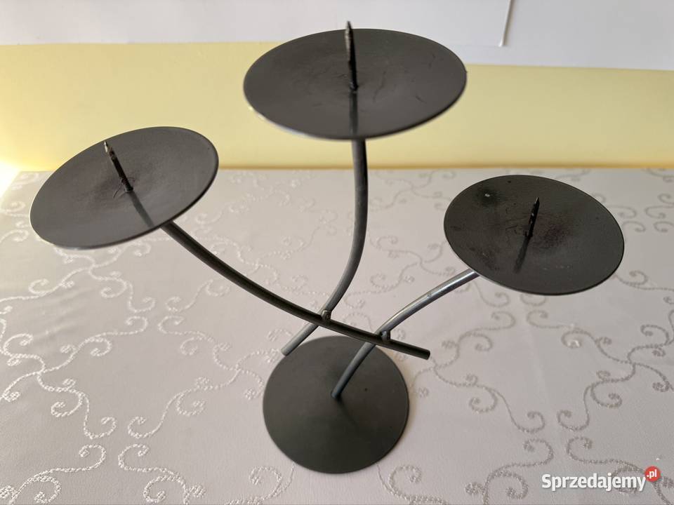 Metalowy świecznik na 3 świece Vintage elegancki Czerwionka-Leszczyny