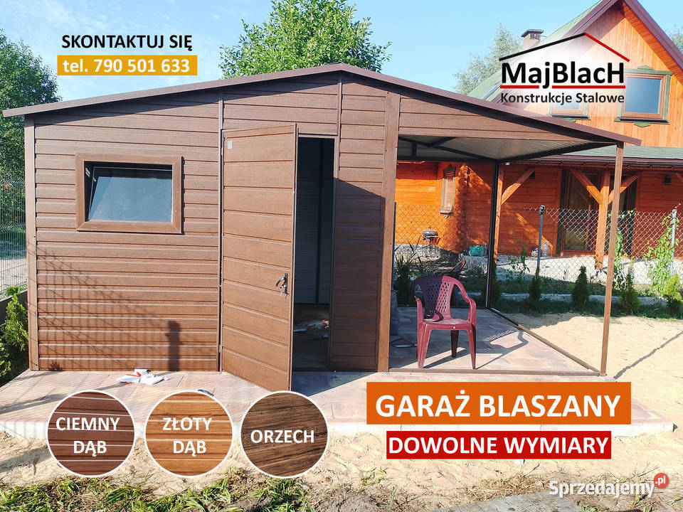 Garaż Blaszany Brązowy PRODUCENT Garaże Blaszane Nowy Sącz