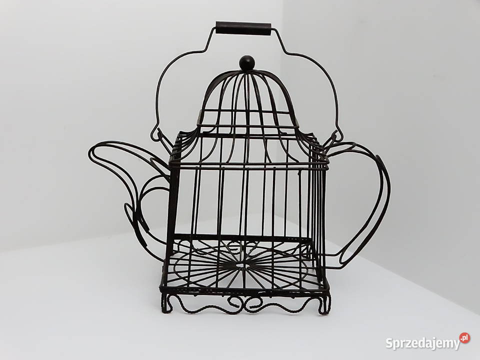 Dekoracyjna rzeźba druciana połączenie imbryka i